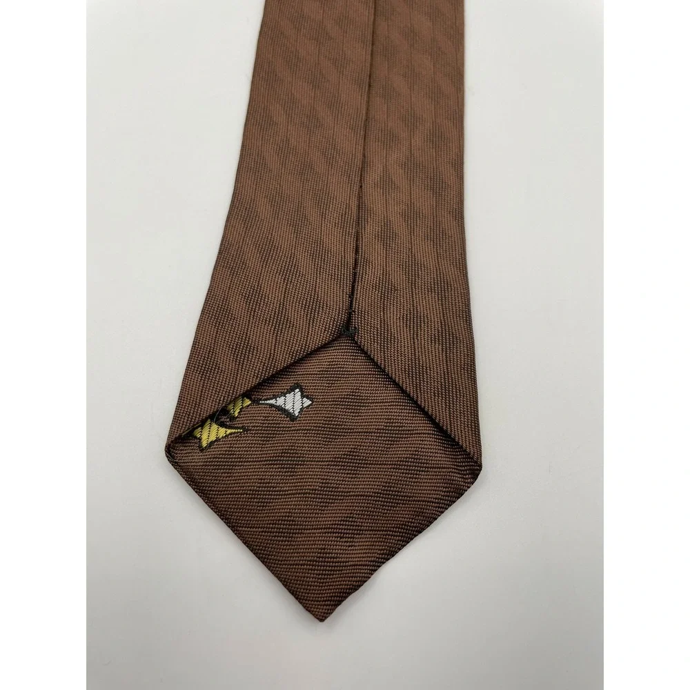 Vintage Arrow Brown Atomic Geometric Skinny Tie MCM 50s 60s Made in USA 2 Inch